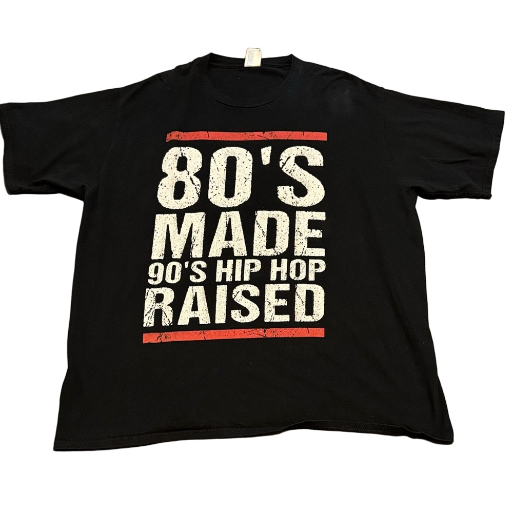 80s Baby 90s Hip Hop Raised Graphic Tee Black XXL